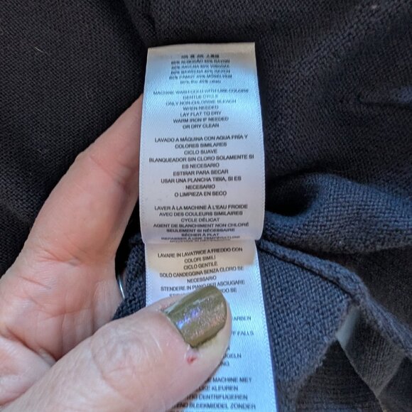 MICHAEL KORS DARK MIDNIGHT BLUE+GOLD TONE CHAIN HOOD SWEATER SHIRT-SIZE Large - Picture 2 of 4